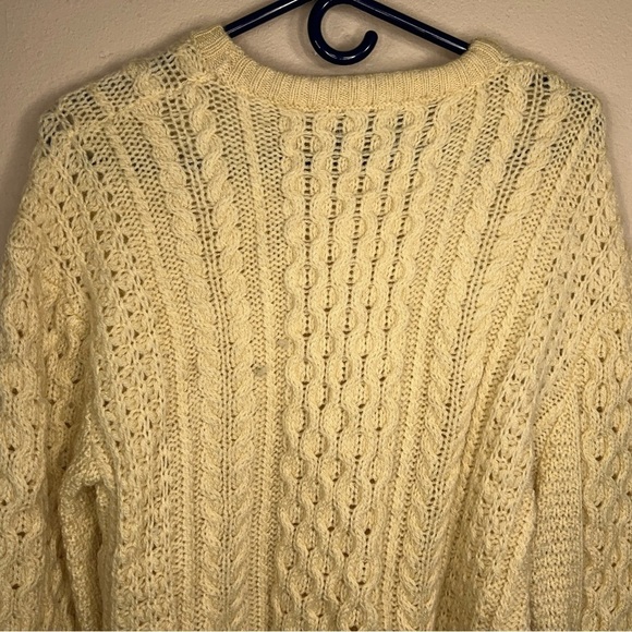 VINTAGE PENDLETON CREAM PURE WOOL MENS SWEATER XL MADE IN USA ACADEMIA - Picture 5 of 10